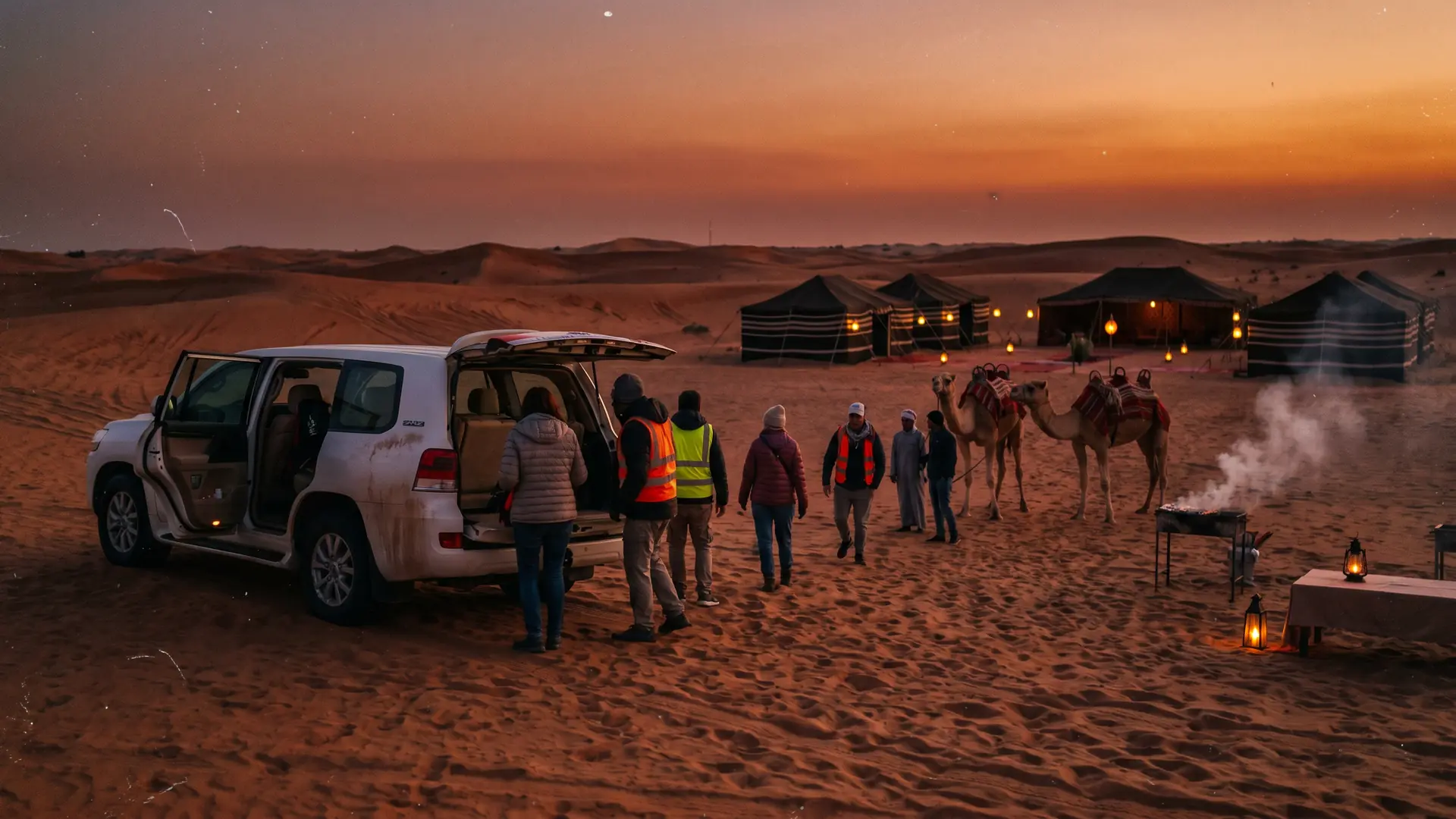 Evening desert safari with halal BBQ dinner at a Dubai desert camp