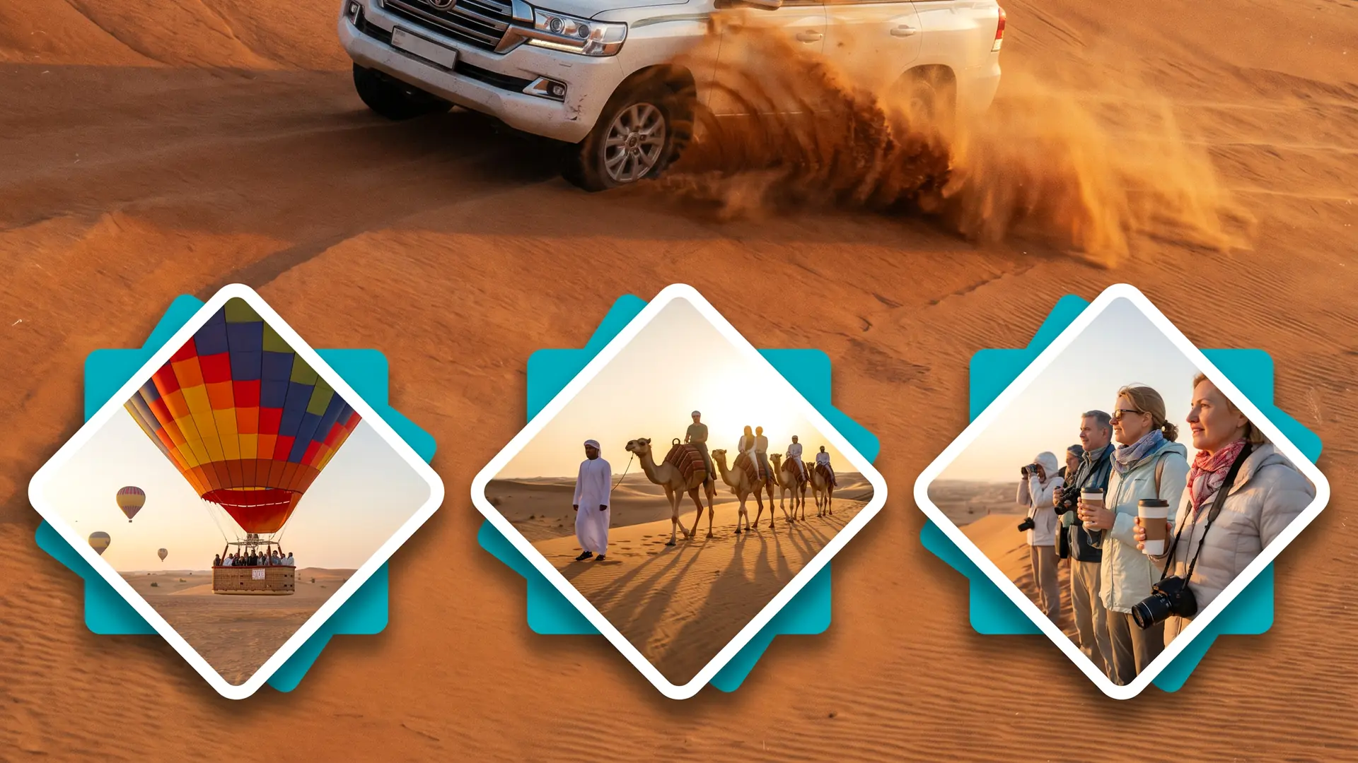 Desert safari and hot air balloon combination package in Dubai